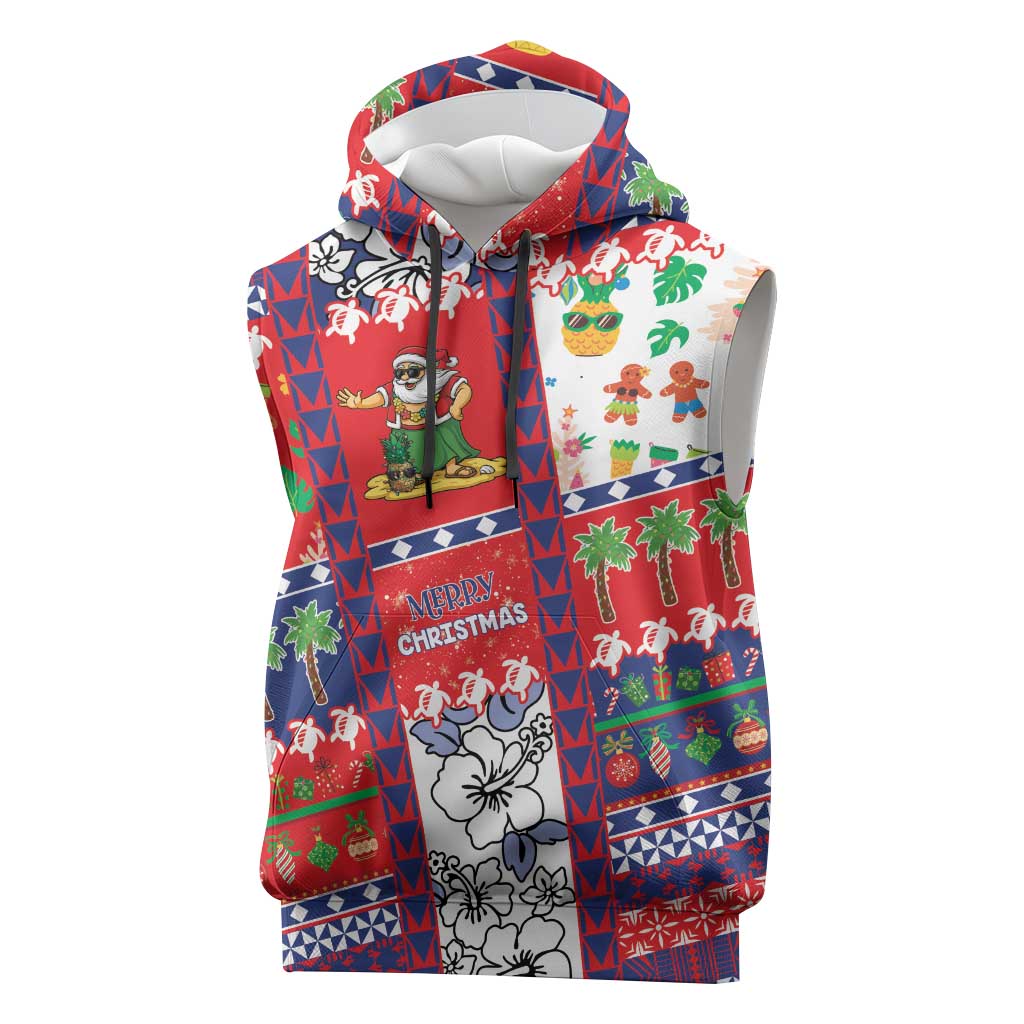 Wallis And Futuna Christmas Sleeveless Hoodie Festive Beach Vibes - Polynesian Pride