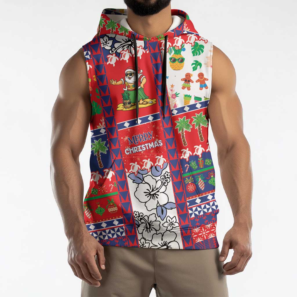 Wallis And Futuna Christmas Sleeveless Hoodie Festive Beach Vibes - Polynesian Pride