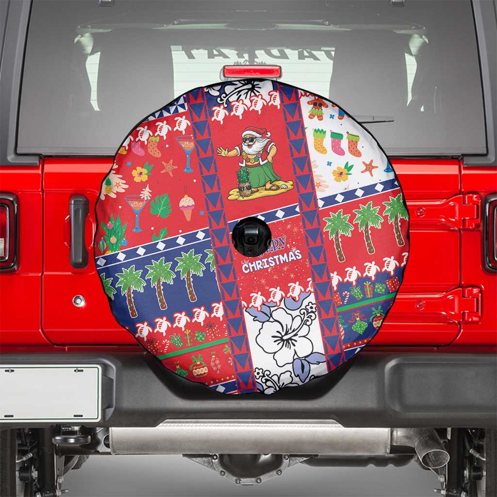 Wallis And Futuna Christmas Spare Tire Cover Festive Beach Vibes - Polynesian Pride
