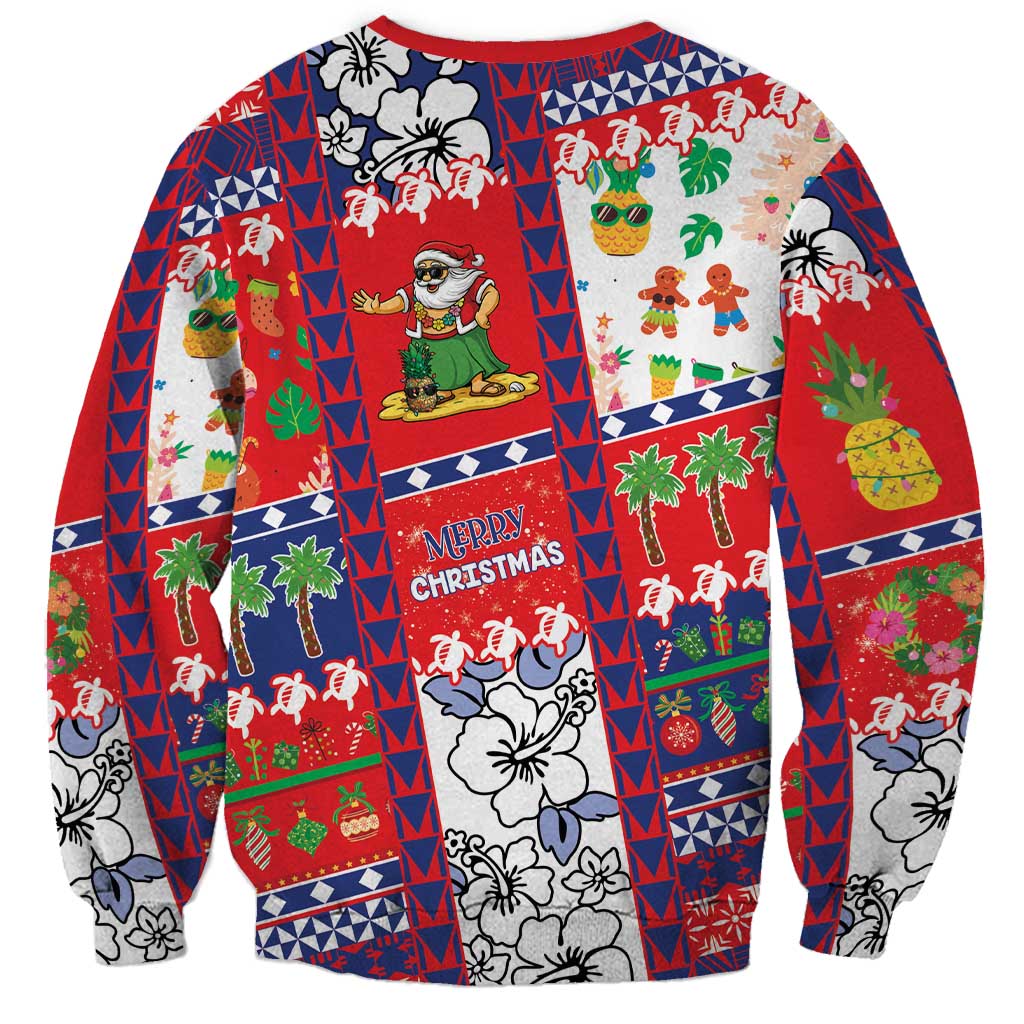 Wallis And Futuna Christmas Sweatshirt Festive Beach Vibes - Polynesian Pride