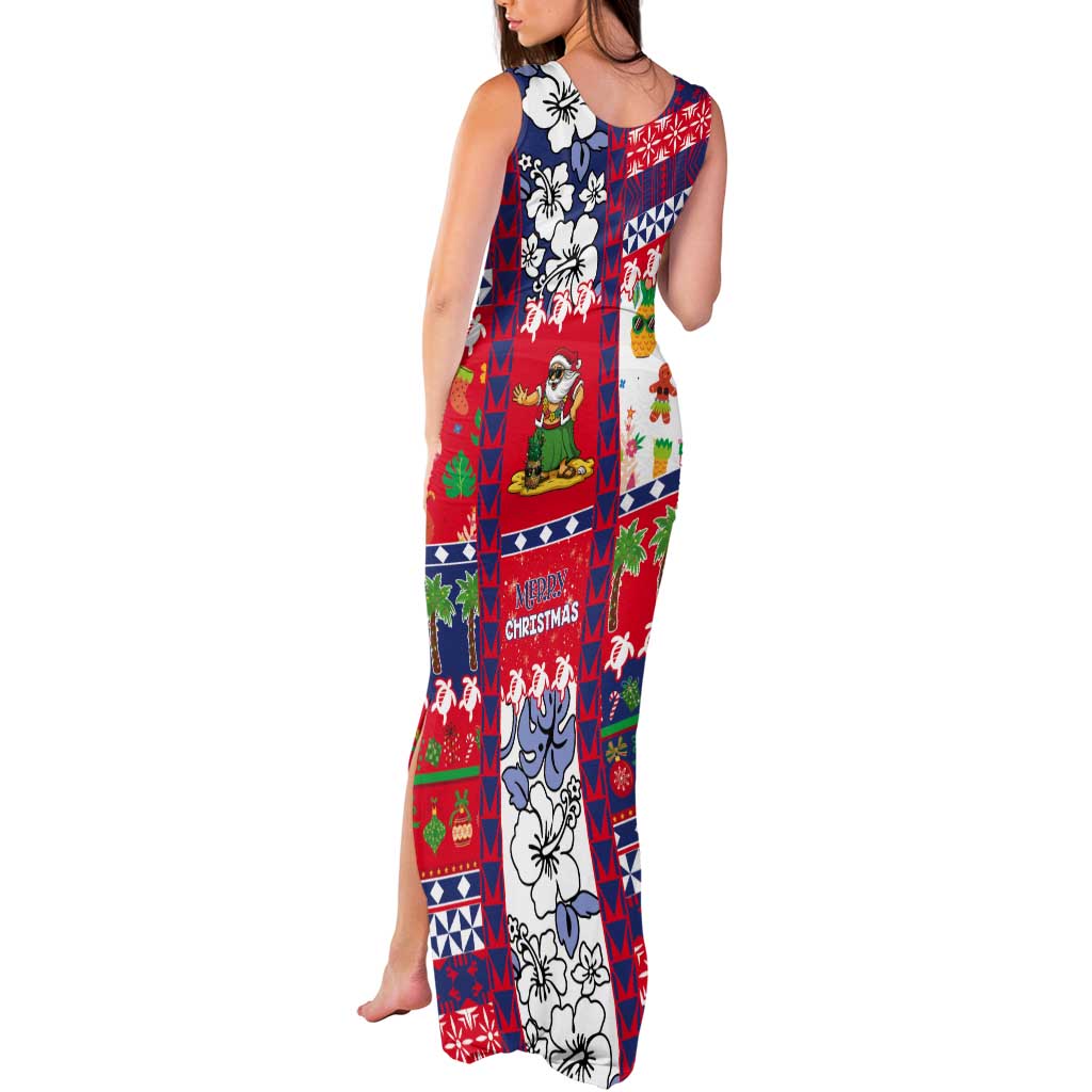 Wallis And Futuna Christmas Tank Maxi Dress Festive Beach Vibes - Polynesian Pride
