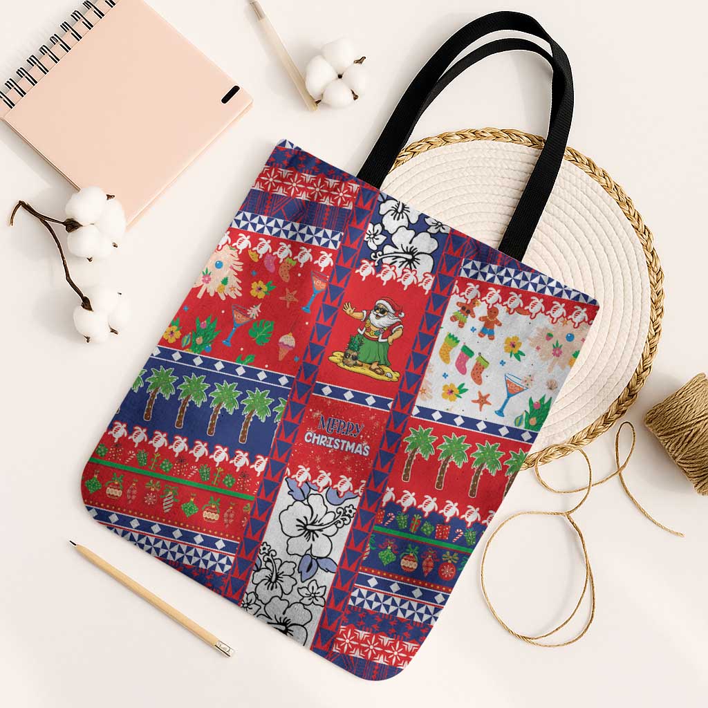Wallis And Futuna Christmas Tote Bag Festive Beach Vibes - Polynesian Pride