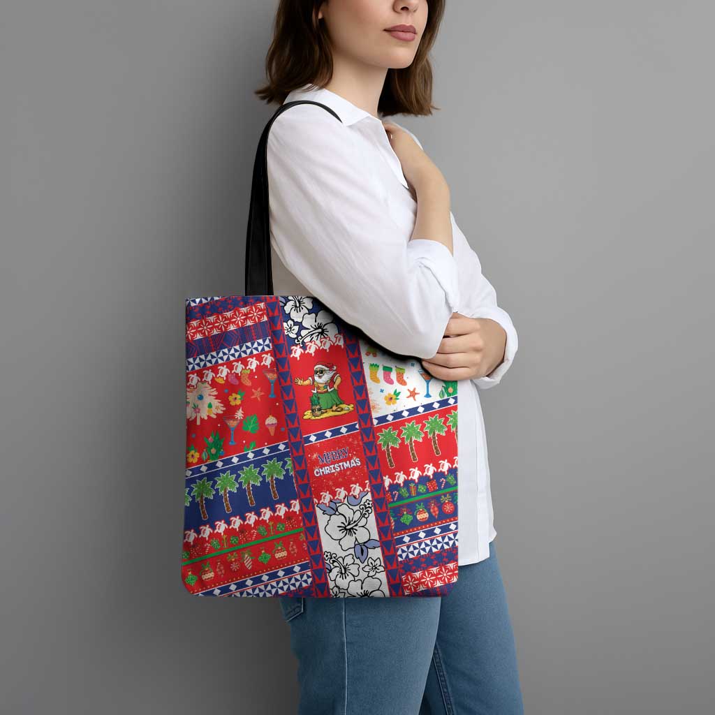 Wallis And Futuna Christmas Tote Bag Festive Beach Vibes - Polynesian Pride