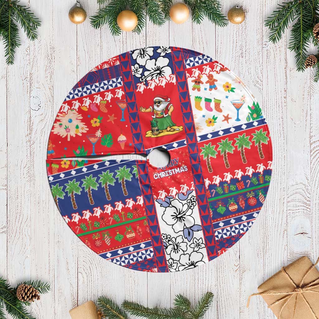 Wallis And Futuna Christmas Tree Skirt Festive Beach Vibes - Polynesian Pride