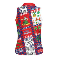 Wallis And Futuna Christmas Women Sleeveless Polo Shirt Festive Beach Vibes - Polynesian Pride