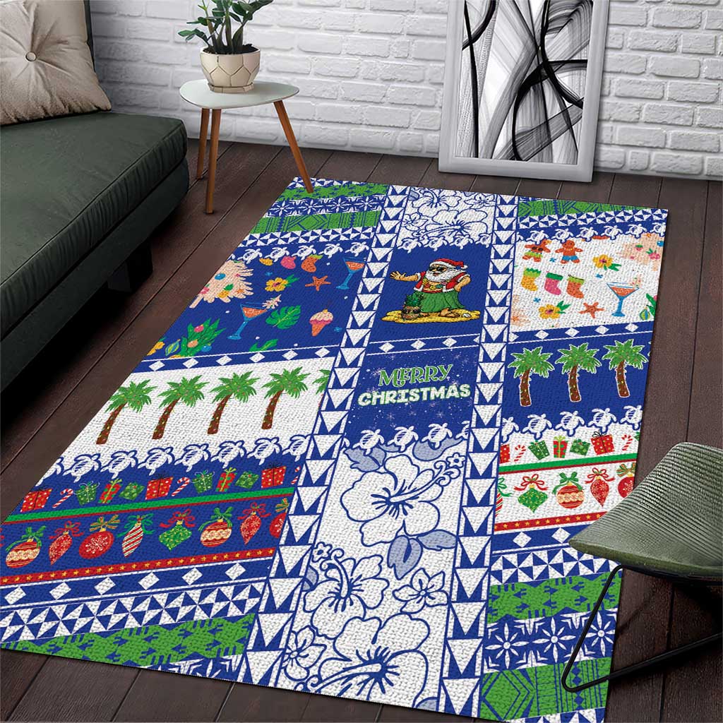 Northern Mariana Islands Christmas Area Rug Festive Beach Vibes - Polynesian Pride
