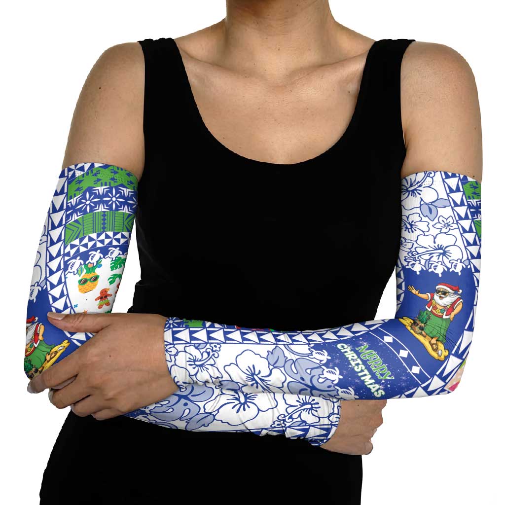 Northern Mariana Islands Christmas Arm Sleeves Festive Beach Vibes - Polynesian Pride