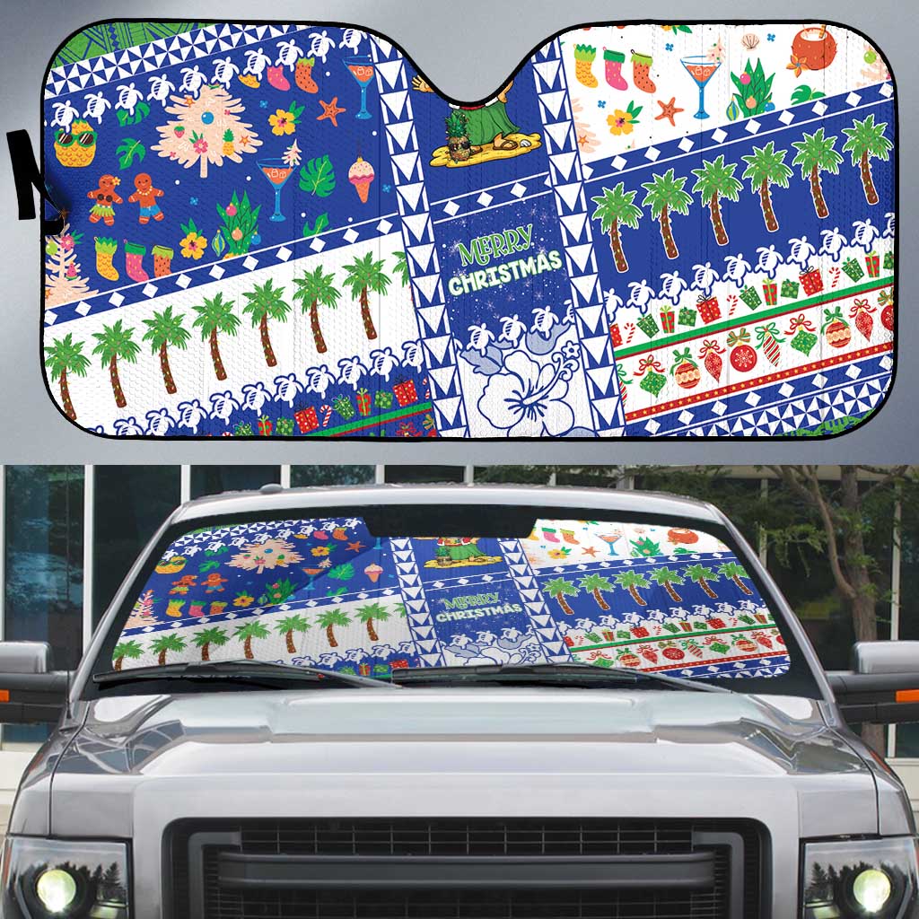 Northern Mariana Islands Christmas Auto Sun Shade Festive Beach Vibes - Polynesian Pride