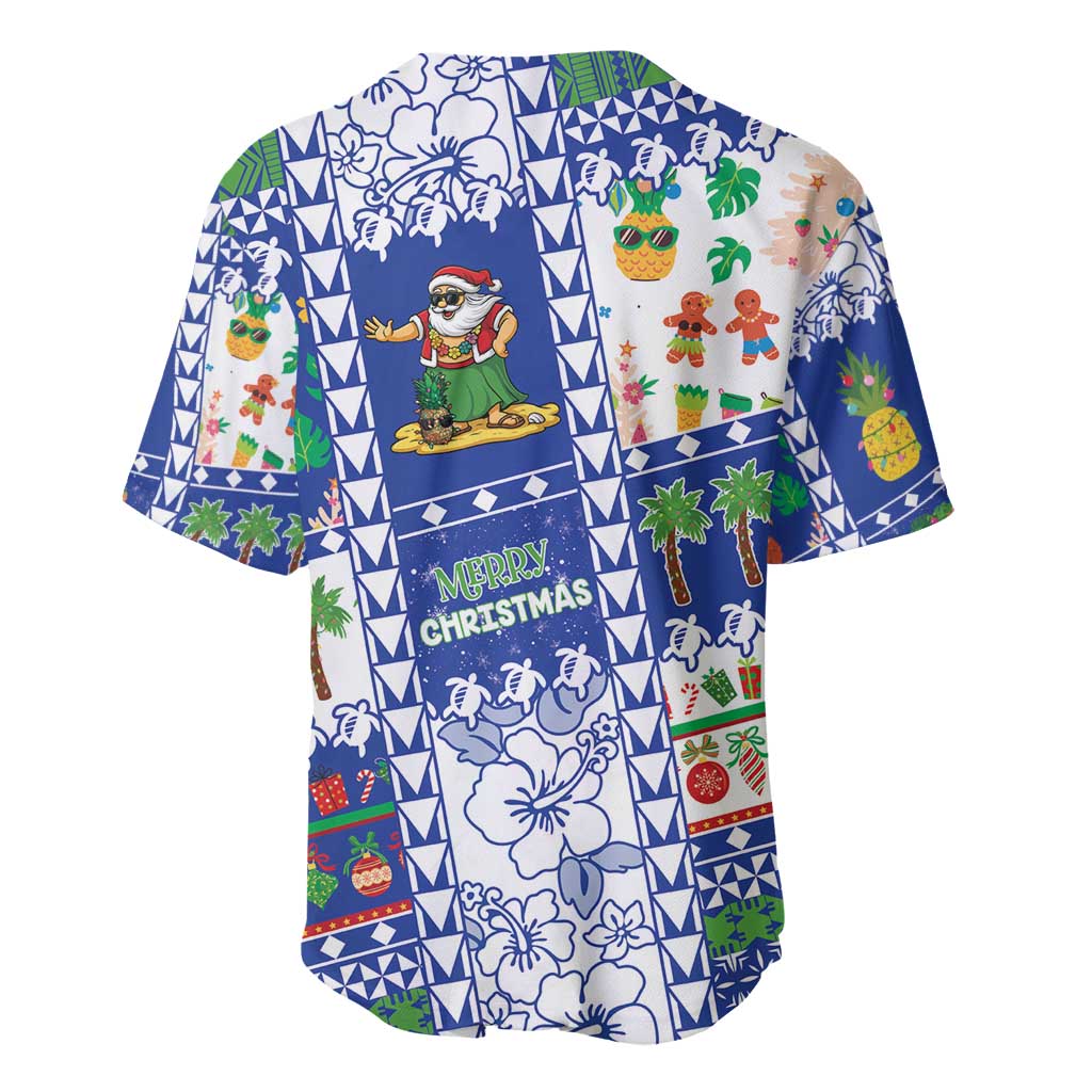 Northern Mariana Islands Christmas Baseball Jersey Festive Beach Vibes - Polynesian Pride