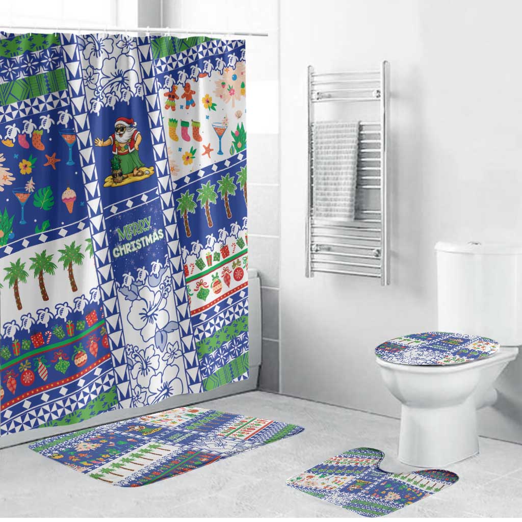 Northern Mariana Islands Christmas Bathroom Set Festive Beach Vibes - Polynesian Pride