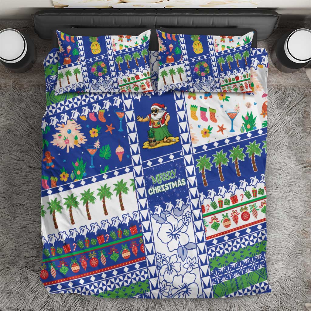 Northern Mariana Islands Christmas Bedding Set Festive Beach Vibes - Polynesian Pride