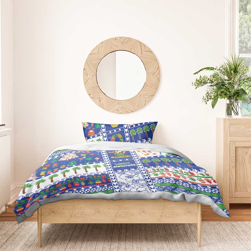 Northern Mariana Islands Christmas Bedding Set Festive Beach Vibes - Polynesian Pride
