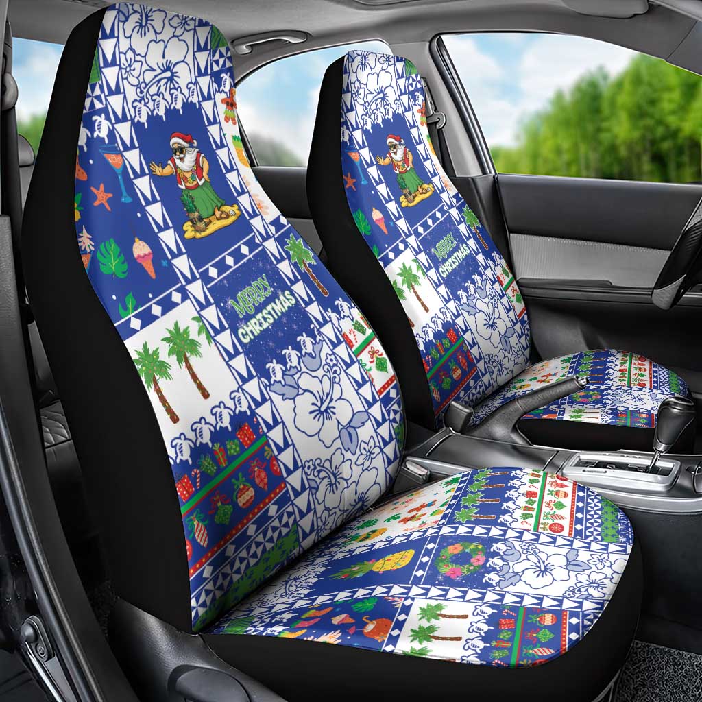 Northern Mariana Islands Christmas Car Seat Cover Festive Beach Vibes - Polynesian Pride