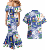 Northern Mariana Islands Christmas Couples Matching Mermaid Dress and Hawaiian Shirt Festive Beach Vibes - Polynesian Pride