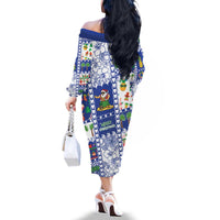 Northern Mariana Islands Christmas Family Matching Off The Shoulder Long Sleeve Dress and Hawaiian Shirt Festive Beach Vibes - Polynesian Pride