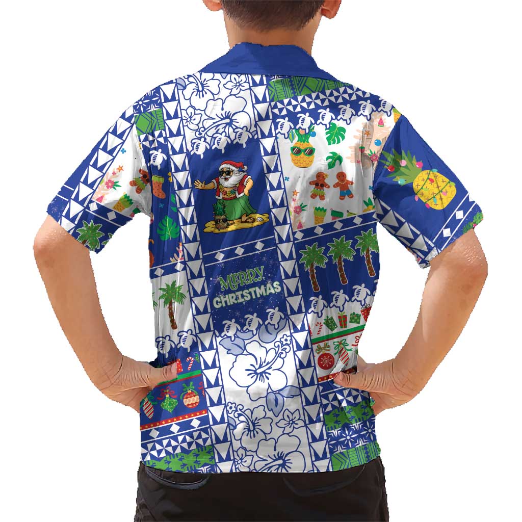Northern Mariana Islands Christmas Family Matching Puletasi and Hawaiian Shirt Festive Beach Vibes - Polynesian Pride