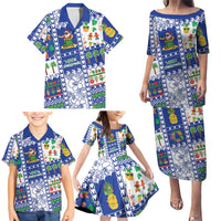 Northern Mariana Islands Christmas Family Matching Puletasi and Hawaiian Shirt Festive Beach Vibes - Polynesian Pride