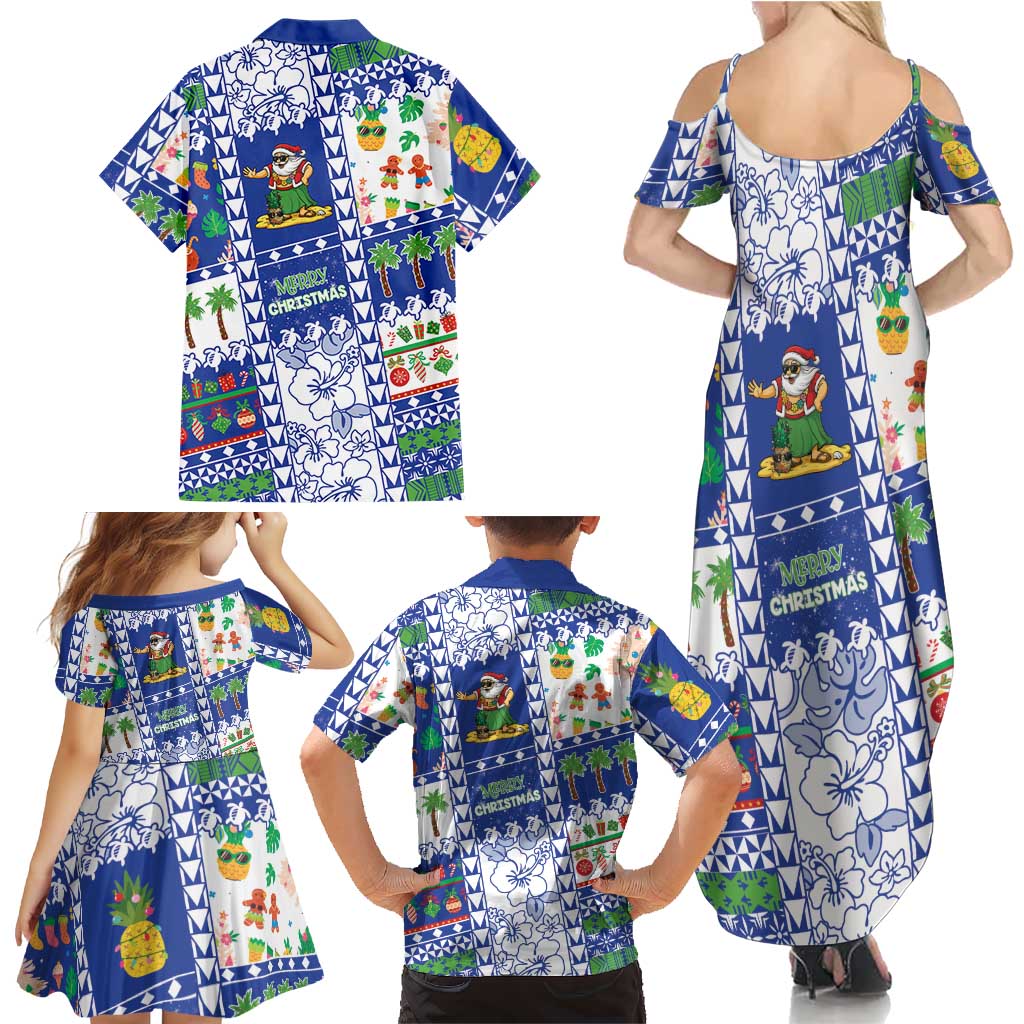 Northern Mariana Islands Christmas Family Matching Summer Maxi Dress and Hawaiian Shirt Festive Beach Vibes LT05 - Polynesian Pride