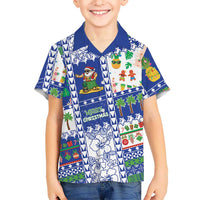 Northern Mariana Islands Christmas Family Matching Summer Maxi Dress and Hawaiian Shirt Festive Beach Vibes LT05 Son's Shirt Blue - Polynesian Pride