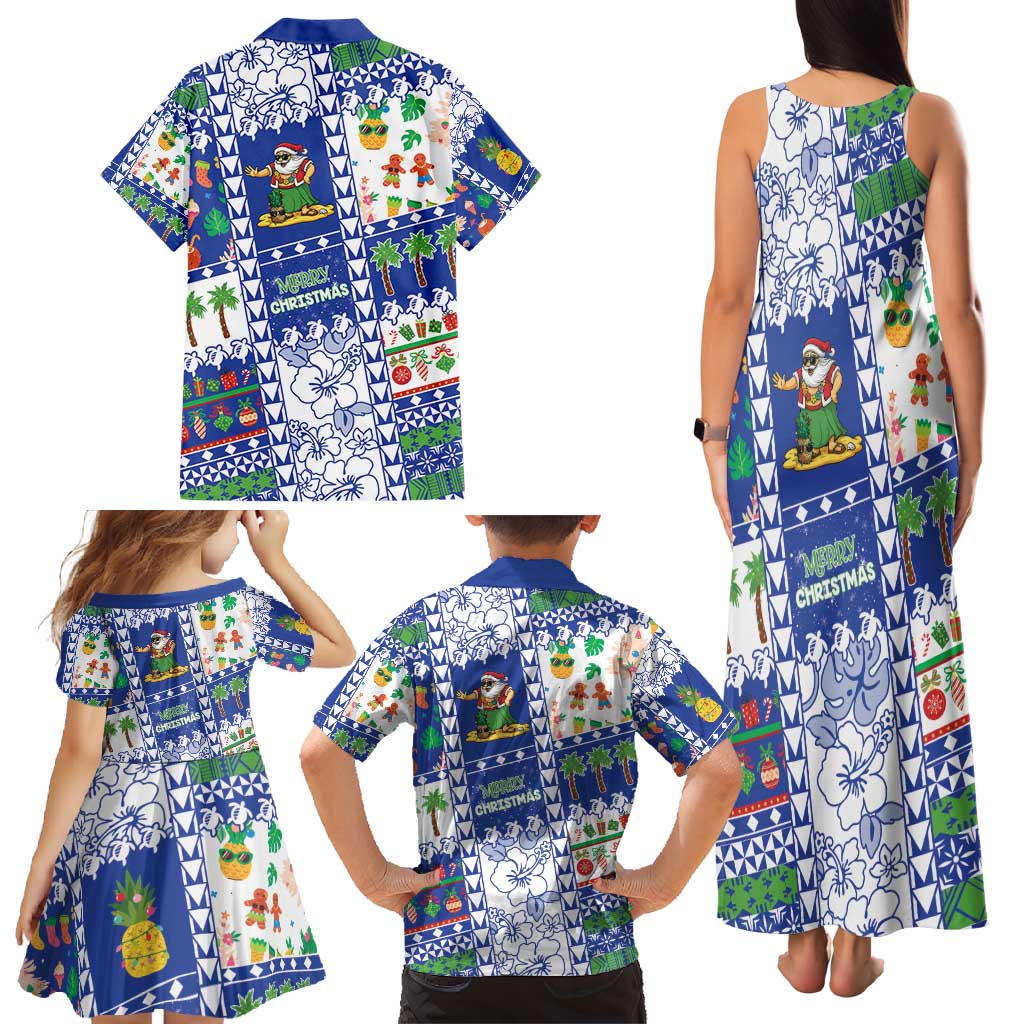 Northern Mariana Islands Christmas Family Matching Tank Maxi Dress and Hawaiian Shirt Festive Beach Vibes - Polynesian Pride