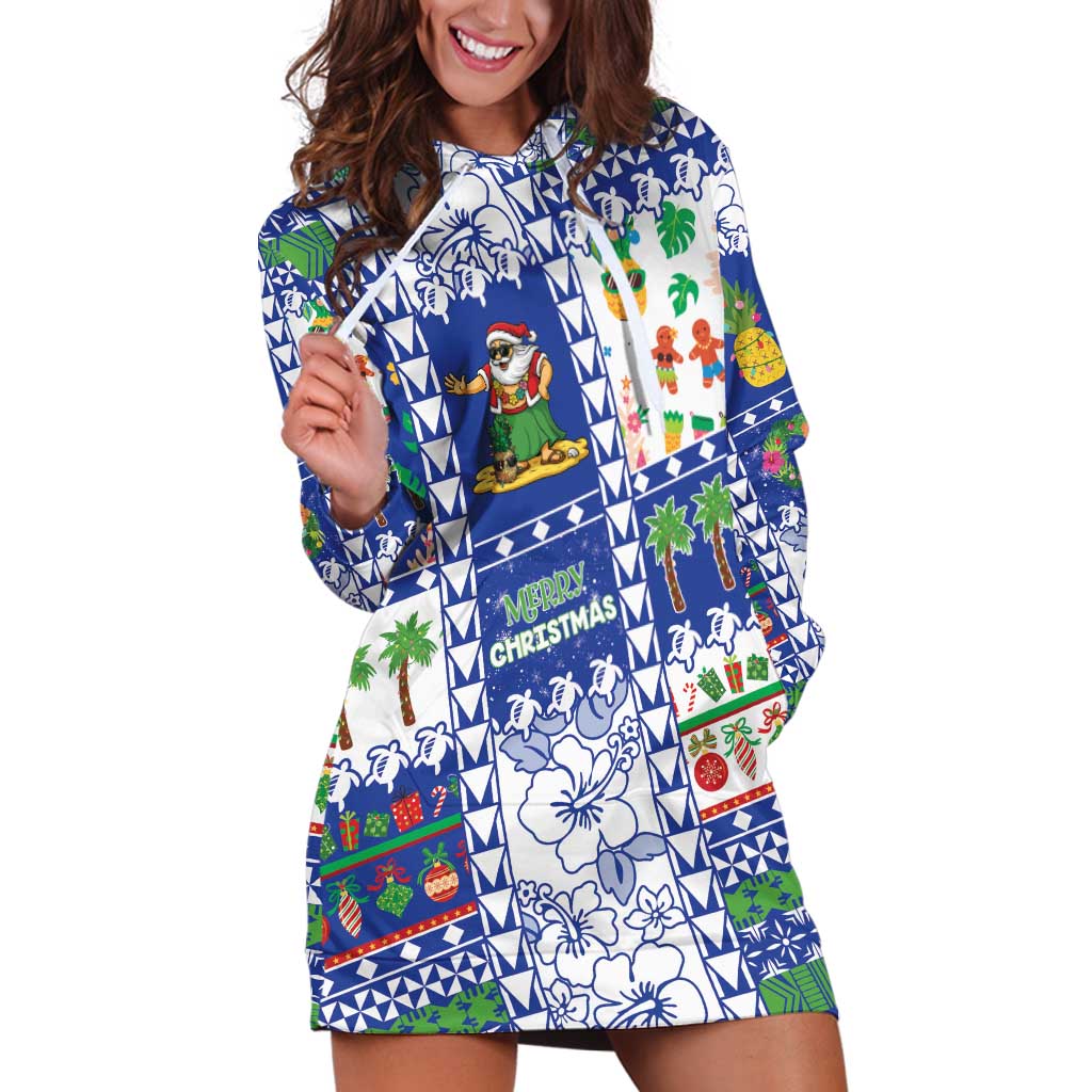 Northern Mariana Islands Christmas Hoodie Dress Festive Beach Vibes - Polynesian Pride