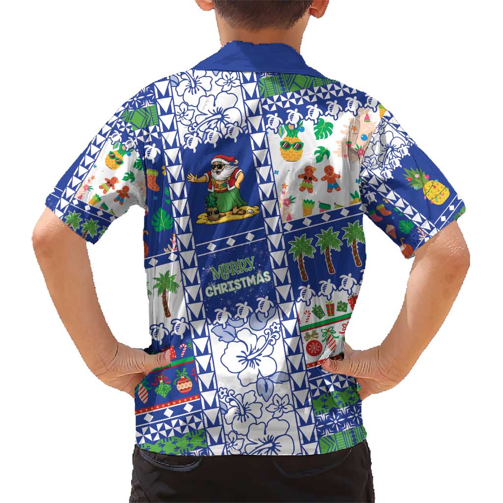 Northern Mariana Islands Christmas Kid Hawaiian Shirt Festive Beach Vibes - Polynesian Pride