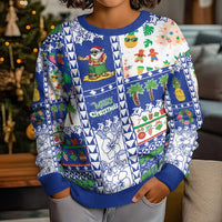 Northern Mariana Islands Christmas Kid Ugly Christmas Sweater Festive Beach Vibes - Polynesian Pride