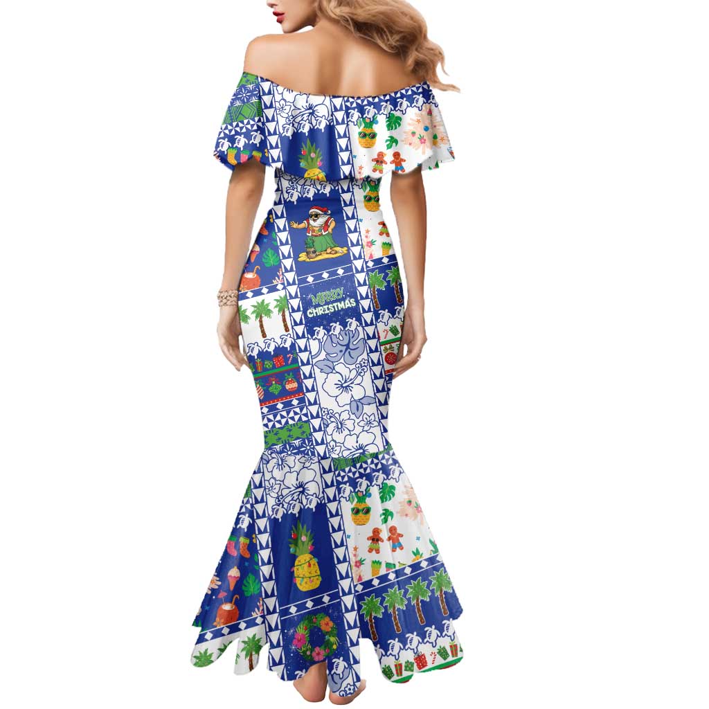 Northern Mariana Islands Christmas Mermaid Dress Festive Beach Vibes - Polynesian Pride
