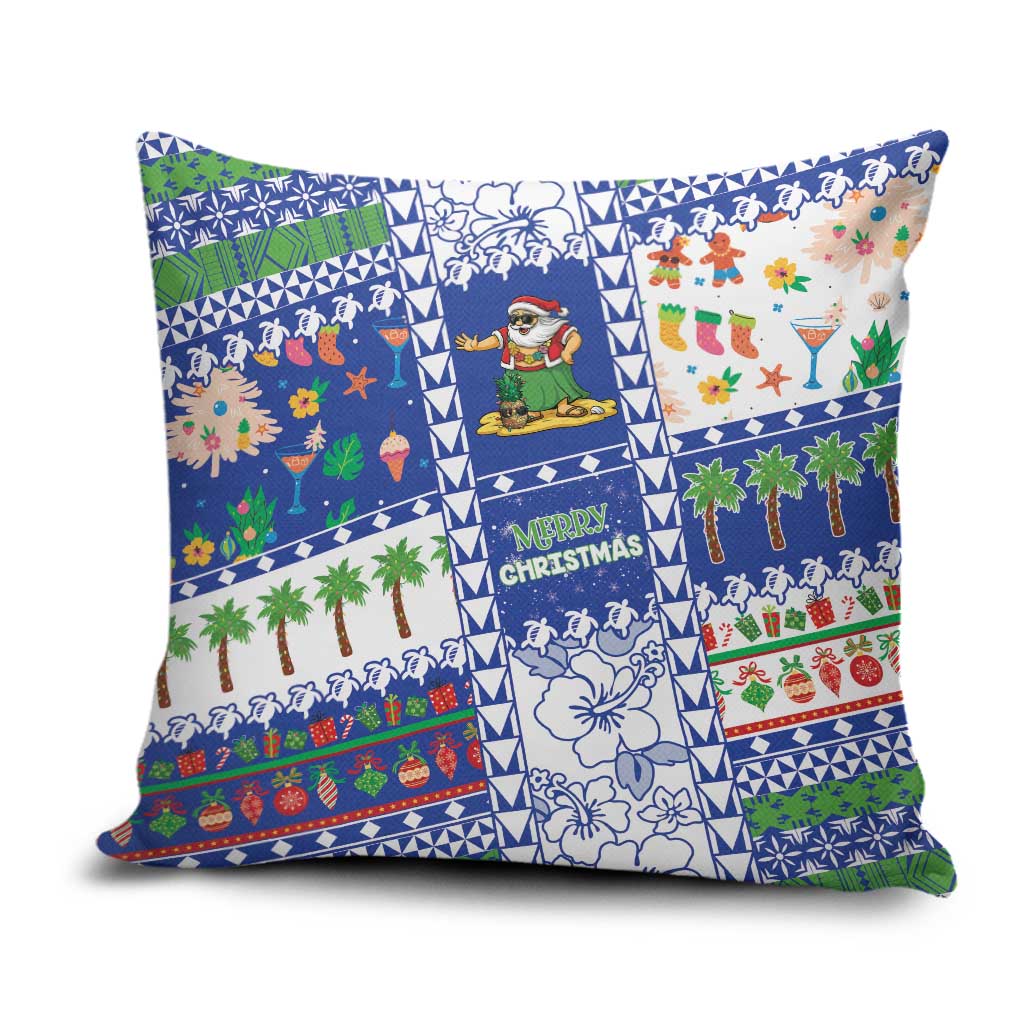 Northern Mariana Islands Christmas Pillow Cover Festive Beach Vibes LT05 Blue - Polynesian Pride