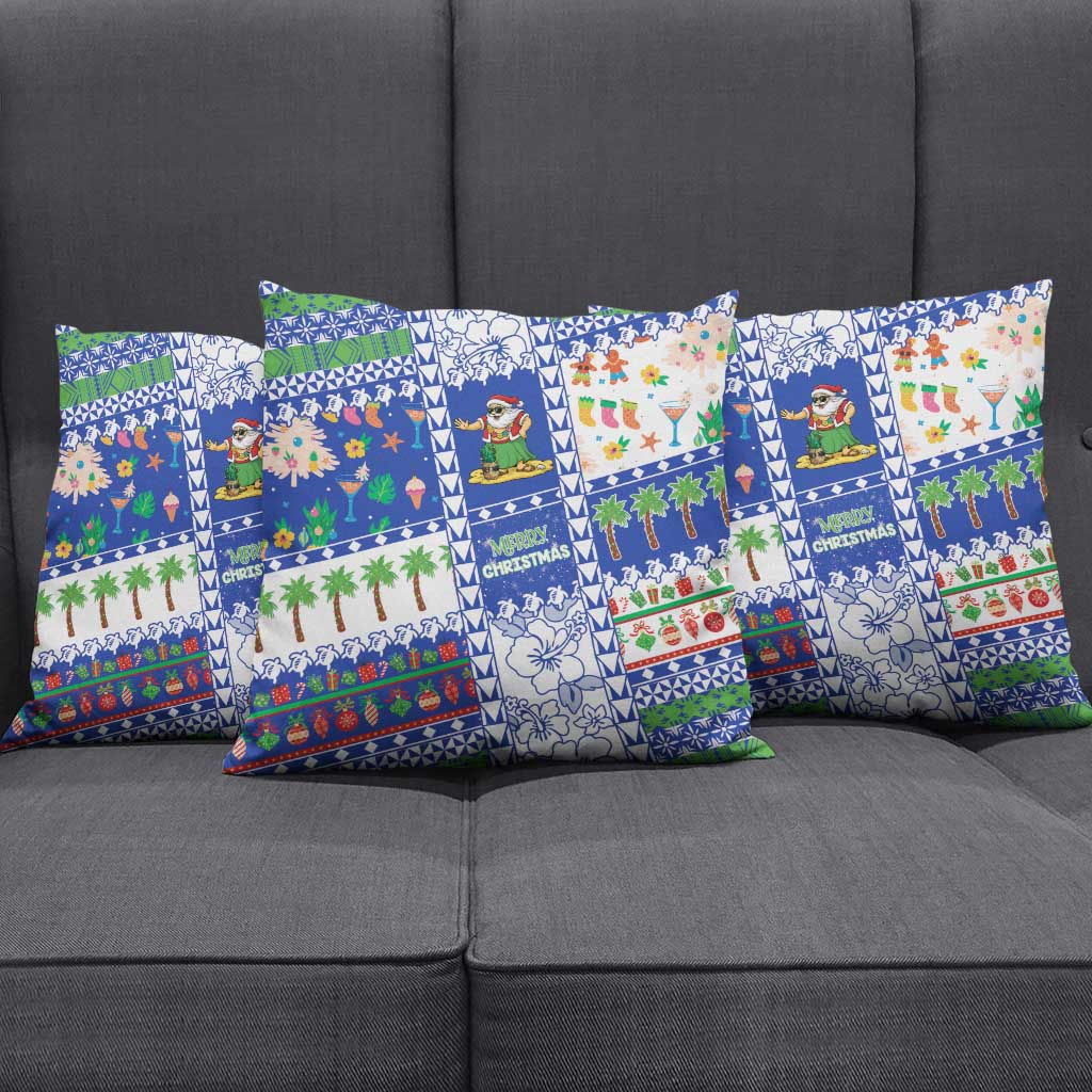 Northern Mariana Islands Christmas Pillow Cover Festive Beach Vibes - Polynesian Pride