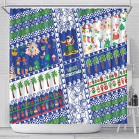 Northern Mariana Islands Christmas Shower Curtain Festive Beach Vibes - Polynesian Pride