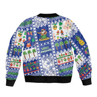 Northern Mariana Islands Christmas Sleeve Zip Bomber Jacket Festive Beach Vibes LT05 - Polynesian Pride