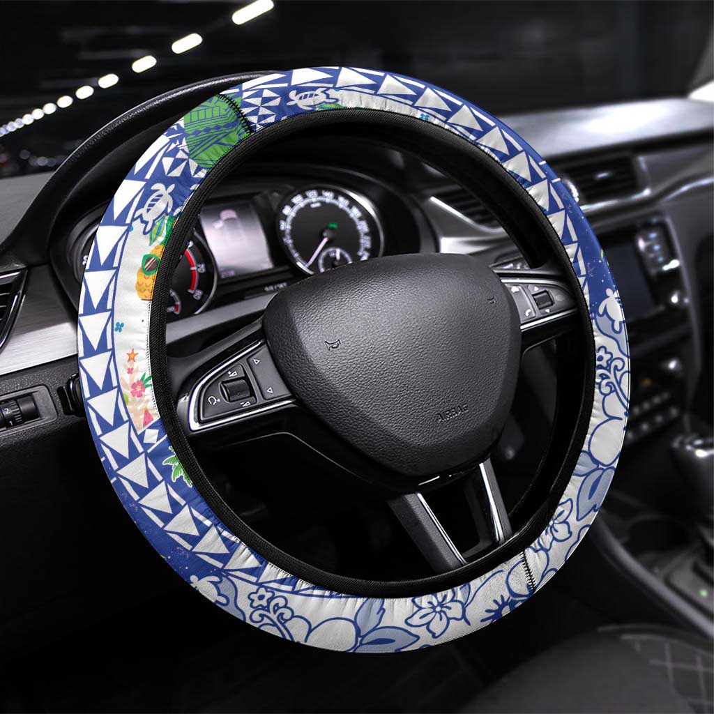 Northern Mariana Islands Christmas Steering Wheel Cover Festive Beach Vibes - Polynesian Pride