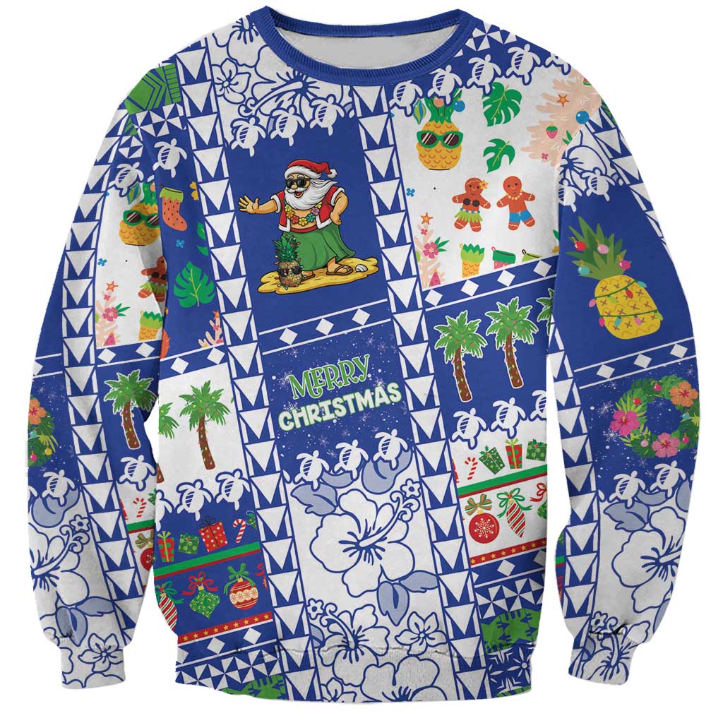 Northern Mariana Islands Christmas Sweatshirt Festive Beach Vibes LT05 Unisex Blue - Polynesian Pride