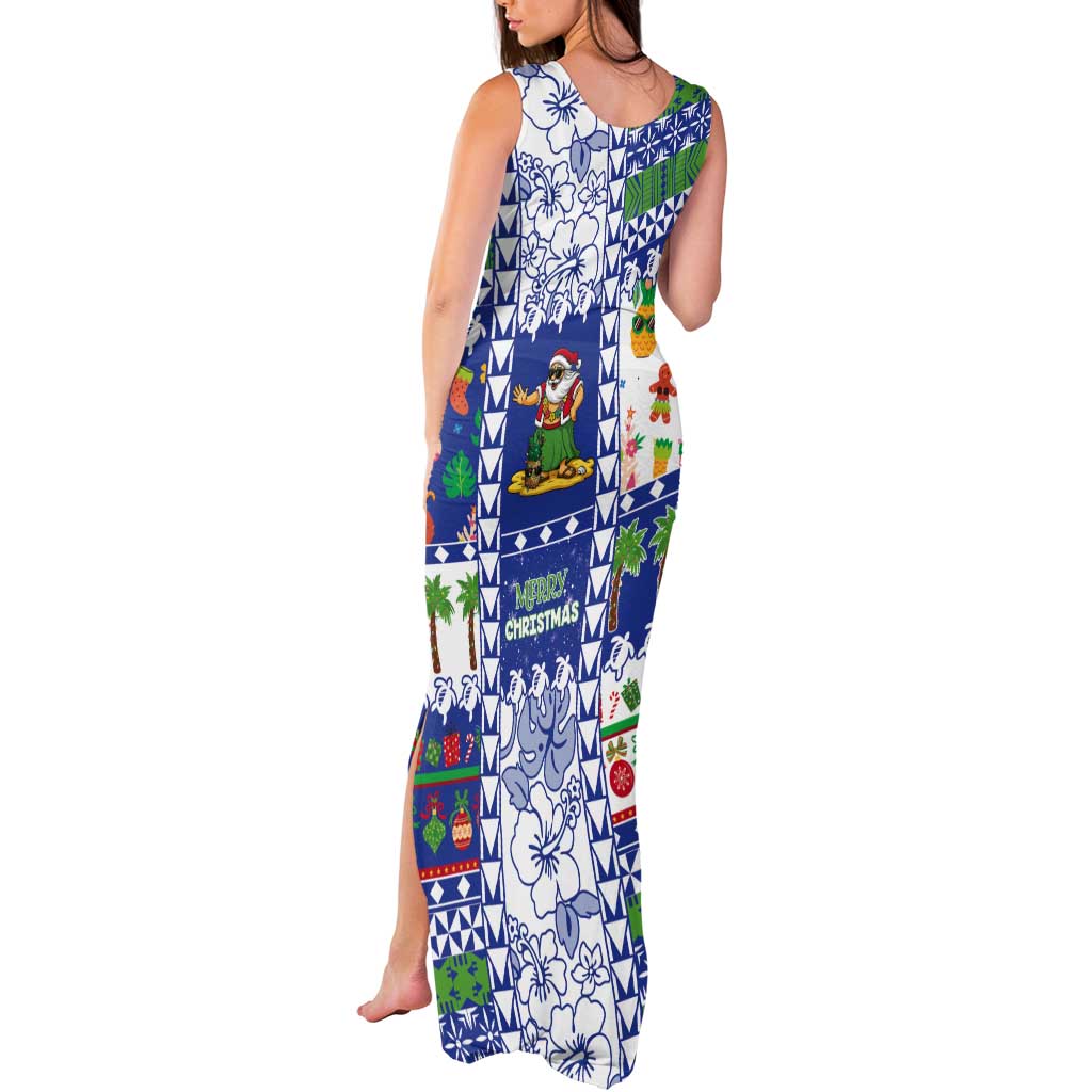 Northern Mariana Islands Christmas Tank Maxi Dress Festive Beach Vibes - Polynesian Pride