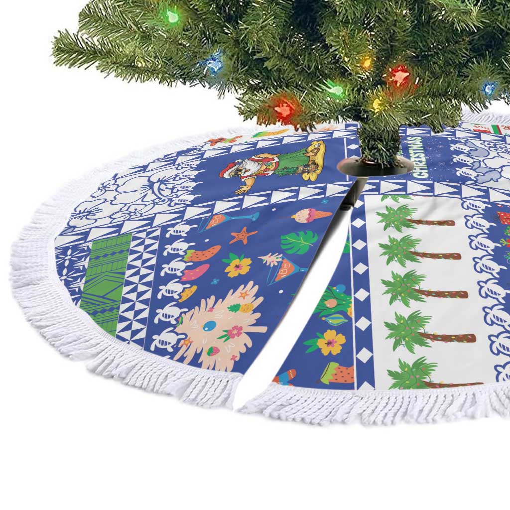 Northern Mariana Islands Christmas Tree Skirt Festive Beach Vibes LT05 - Polynesian Pride