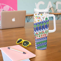 Northern Mariana Islands Christmas Tumbler With Handle Festive Beach Vibes - Polynesian Pride