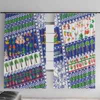Northern Mariana Islands Christmas Window Curtain Festive Beach Vibes - Polynesian Pride