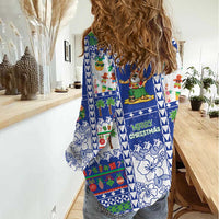 Northern Mariana Islands Christmas Women Casual Shirt Festive Beach Vibes LT05 - Polynesian Pride