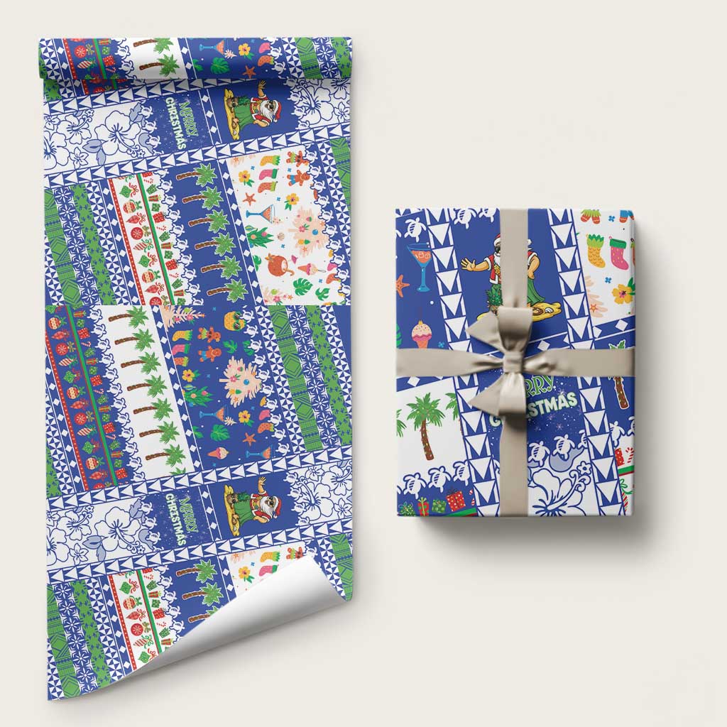 Northern Mariana Islands Christmas Wrapping Paper Festive Beach Vibes - Polynesian Pride