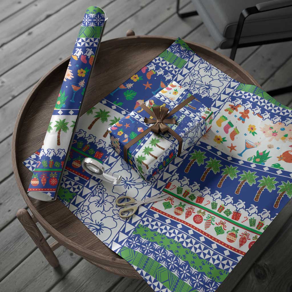 Northern Mariana Islands Christmas Wrapping Paper Festive Beach Vibes - Polynesian Pride
