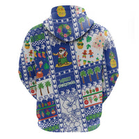 Northern Mariana Islands Christmas Zip Hoodie Festive Beach Vibes LT05 - Polynesian Pride