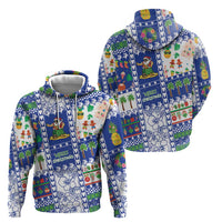 Northern Mariana Islands Christmas Zip Hoodie Festive Beach Vibes LT05 - Polynesian Pride