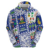 Northern Mariana Islands Christmas Zip Hoodie Festive Beach Vibes LT05 - Polynesian Pride