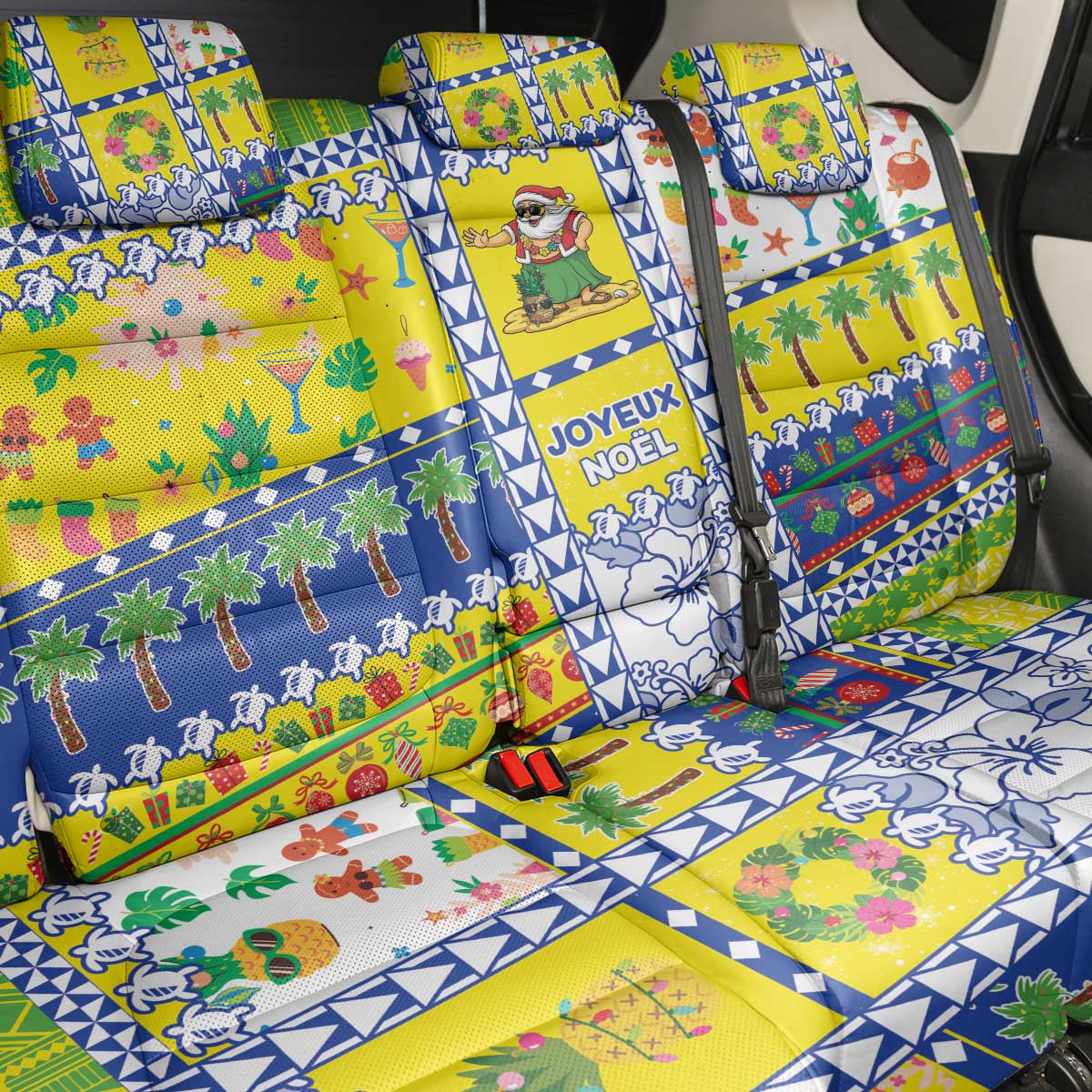 New Caledonia Christmas Back Car Seat Cover Festive Beach Vibes - Polynesian Pride