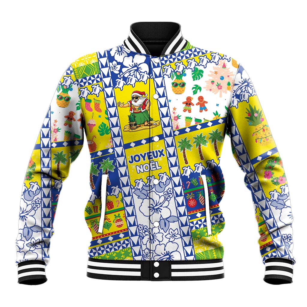 New Caledonia Christmas Baseball Jacket Festive Beach Vibes LT05 Unisex Yellow - Polynesian Pride