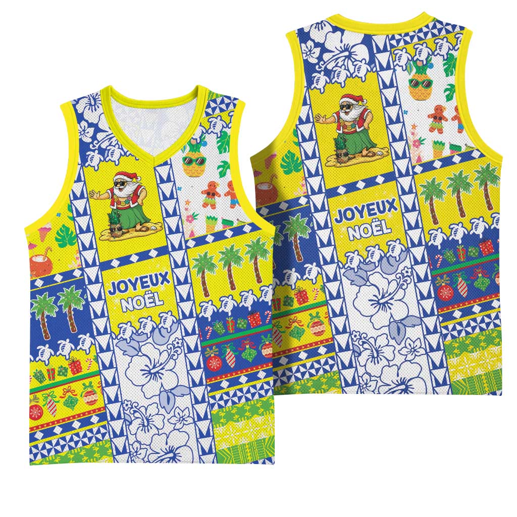 New Caledonia Christmas Basketball Jersey Festive Beach Vibes LT05 - Polynesian Pride