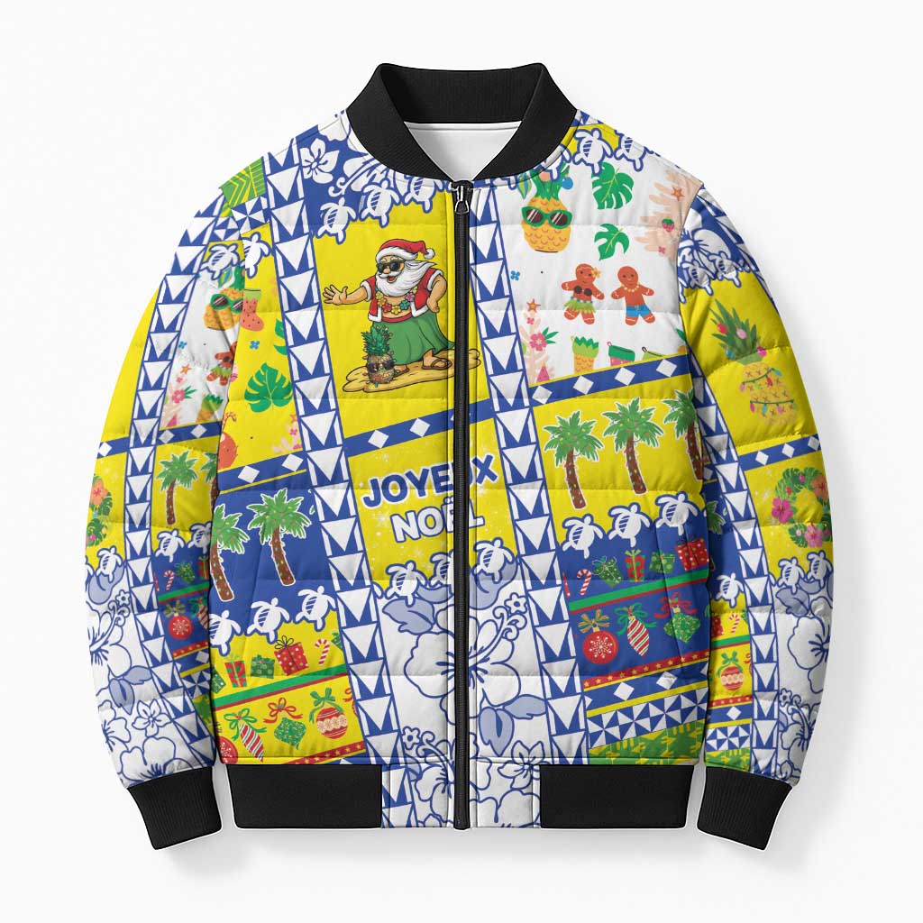 New Caledonia Christmas Bomber Puffer Jacket Festive Beach Vibes LT05 Unisex Yellow - Polynesian Pride