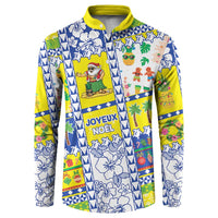 New Caledonia Christmas Button Sweatshirt Festive Beach Vibes LT05 Yellow - Polynesian Pride