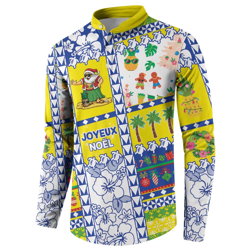 New Caledonia Christmas Button Sweatshirt Festive Beach Vibes LT05 - Polynesian Pride